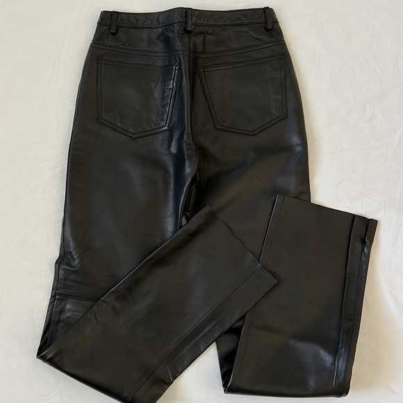 Bebe Genuine Leather Lamb Disco Biker Black Pants - Picture 3 of 10